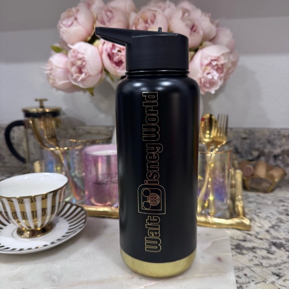 Disney Black and Gold Castle Water Bottle - Picture 3 of 8